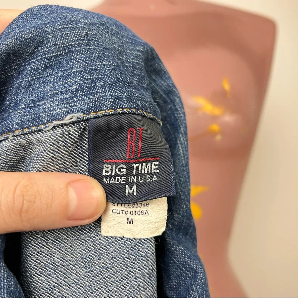 Vintage Big Time Denim Vest with Frayed Edges - Picture 7 of 8